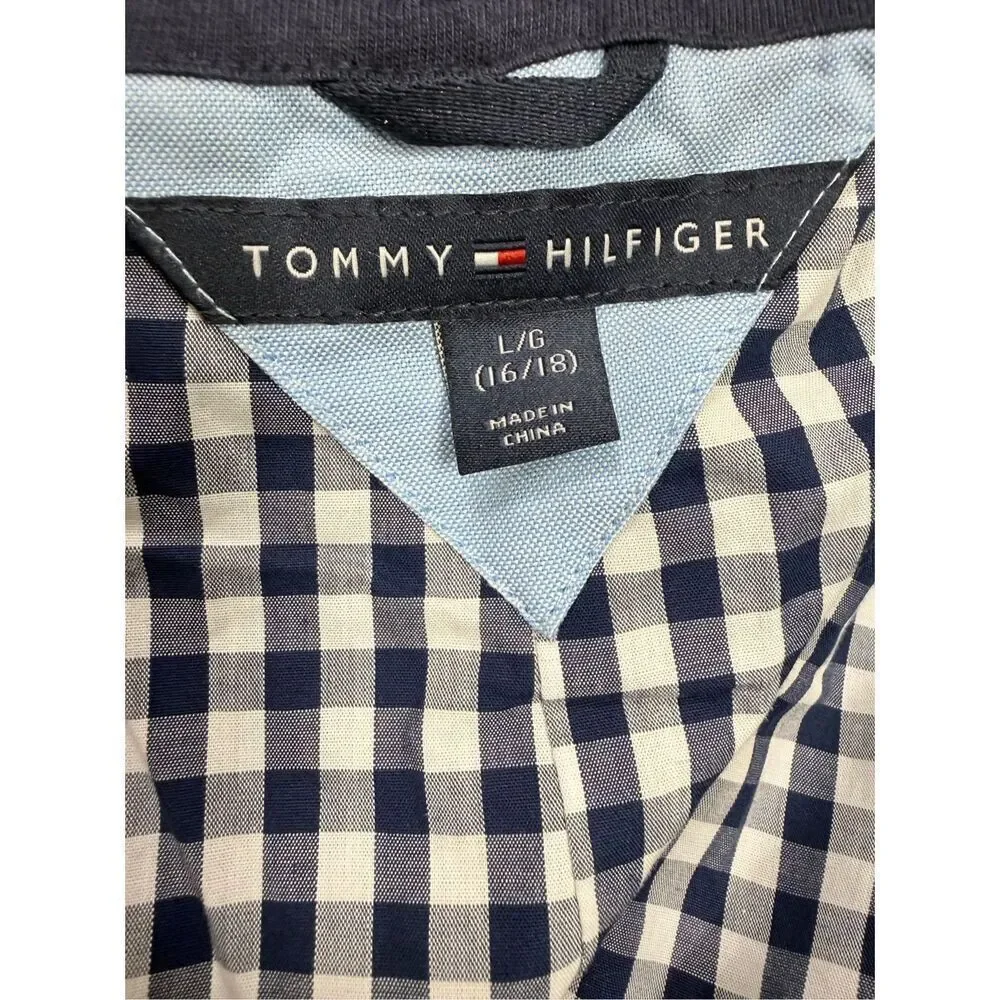 Tommy Hilfiger Boys Knit Navy Blazer Gingham Lining Large (16-18)
